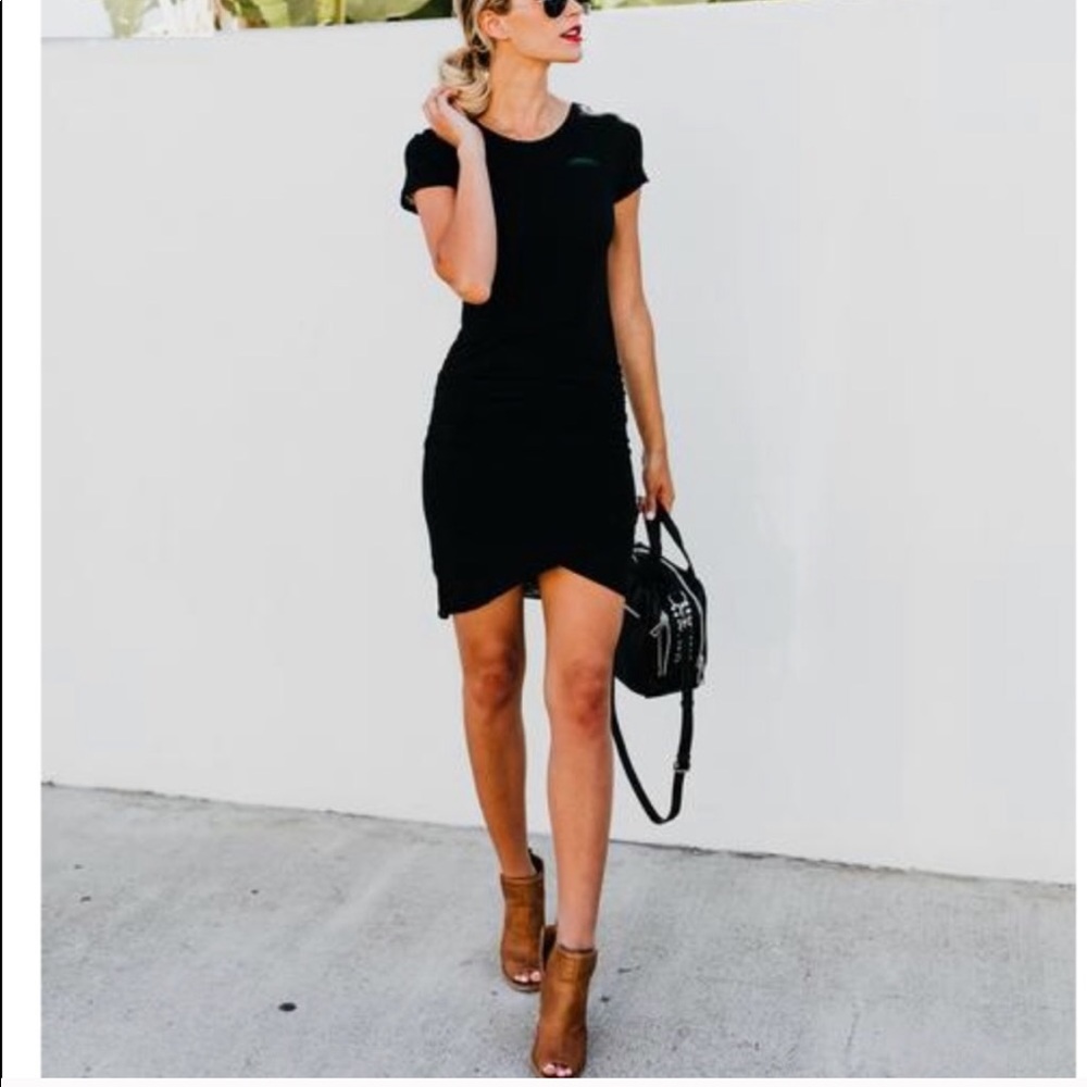VICI Your New Go To Ruched Shirt Dress